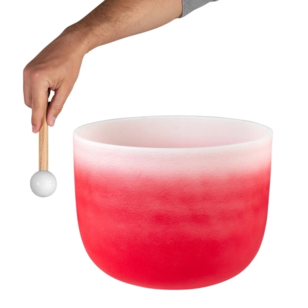 CRYSTAL SINGING BOWL CHAKRA 14" - RED, Chakra: Wurzel, C (432 HZ)